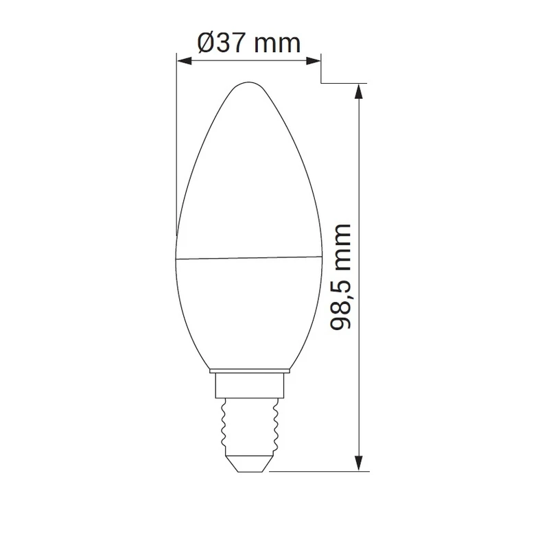 LED žiarovka E14 5W studená biela ORO-E14-C37-TOTO-5W-CW