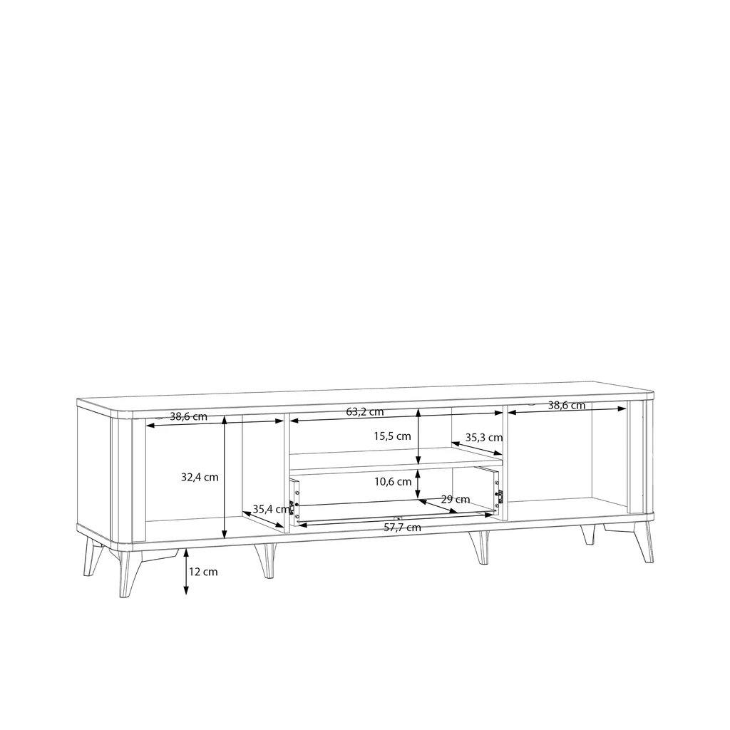 TV stolík s osvetlením FORREST HILLS 160,4 cm