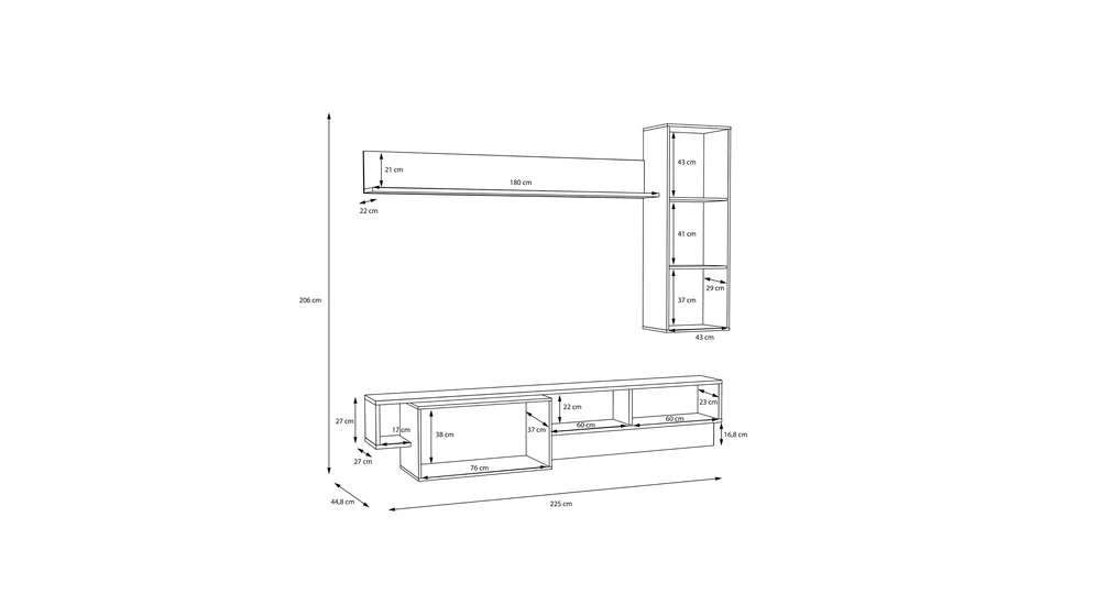 Obývacia stena 225 cm ARGYMIR