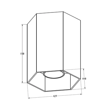 Zapustené bodové svietidlo s geometrickým tvarom, hliníková farba POLYGON CL 1L