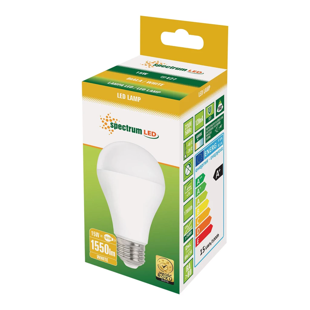 LED žiarovka E27 15W neutrálna farba GLS A65 SPECTRUM